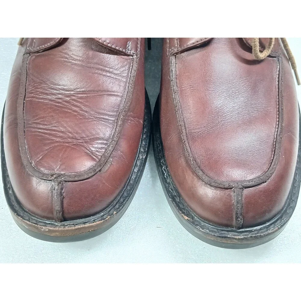Johnston & Murphy Brown Leather Derby 9.5W Cognac Lace Up Dress Shoes